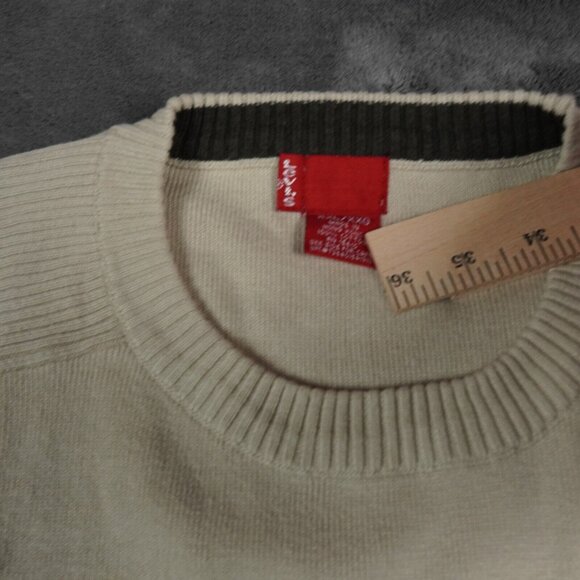 Vintage‎ Levi's Sweater Mens XXL Beige Hong Kong Size Sticker Ribbed Cotton - Picture 3 of 10